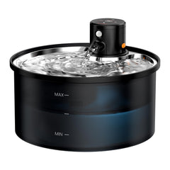 VKIMISS wireless cat water fountain front view emphasizes cordless setup for clutter-free placement