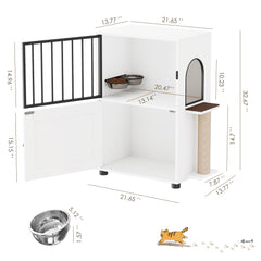 VKTO scratching post integrated with the cat feeding station for healthy claws and play.