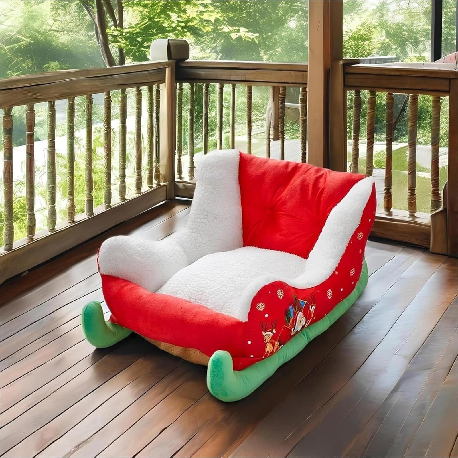 Vlmiuk Christmas Sleigh Bed decor accent in living space