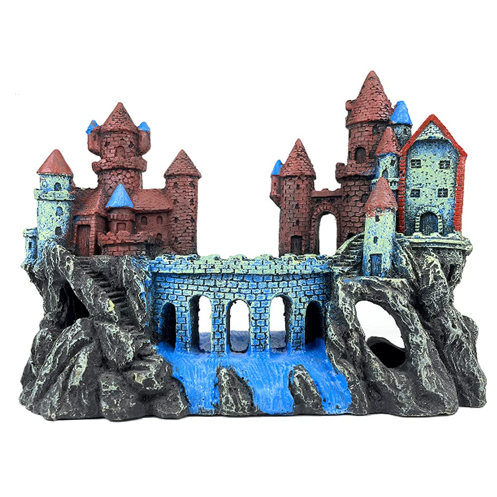 VMCN aquarium castle decoration front view as a whimsical centerpiece