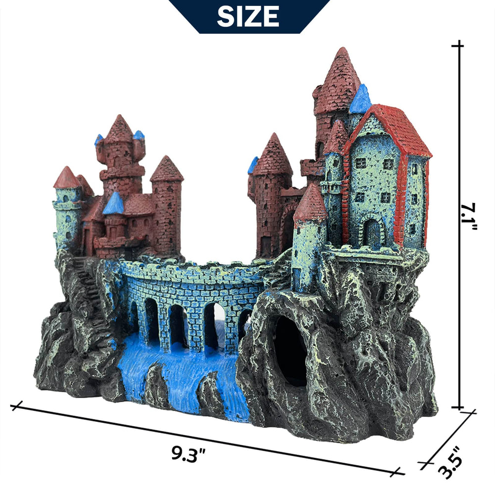 VMCN orange-detail castle highlights vibrant color in aquariums