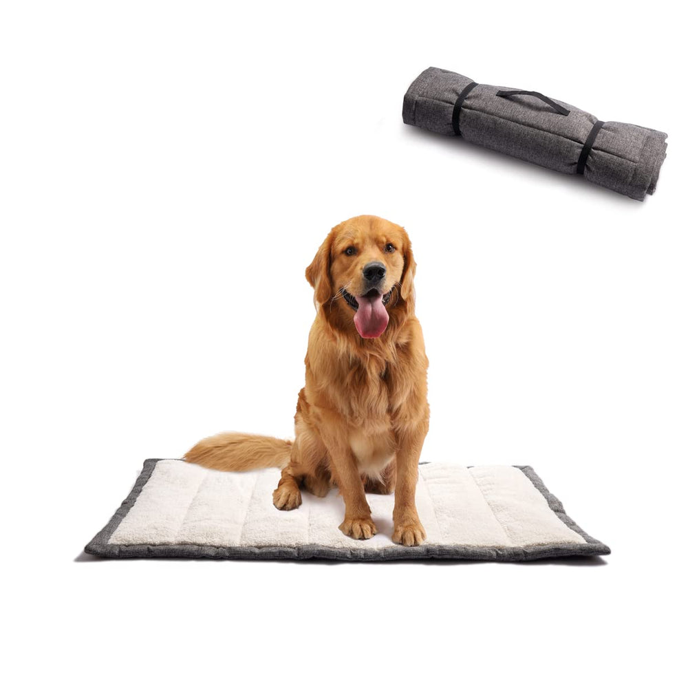 vmgreen Outdoor Dog Bed folded rollup shows portable comfort on the go