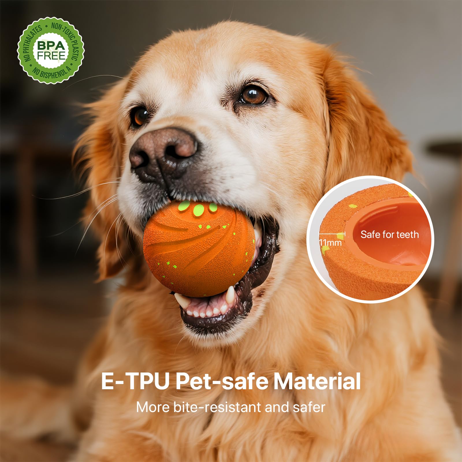 VNAKIO interactive dog ball charging scene showcases fast Type-C recharge.