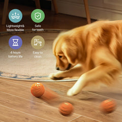 VNAKIO interactive dog ball in action promoting active play and curiosity.