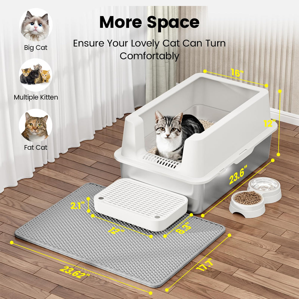 VNAKIO included cat bowl and spoon supports convenient feeding.