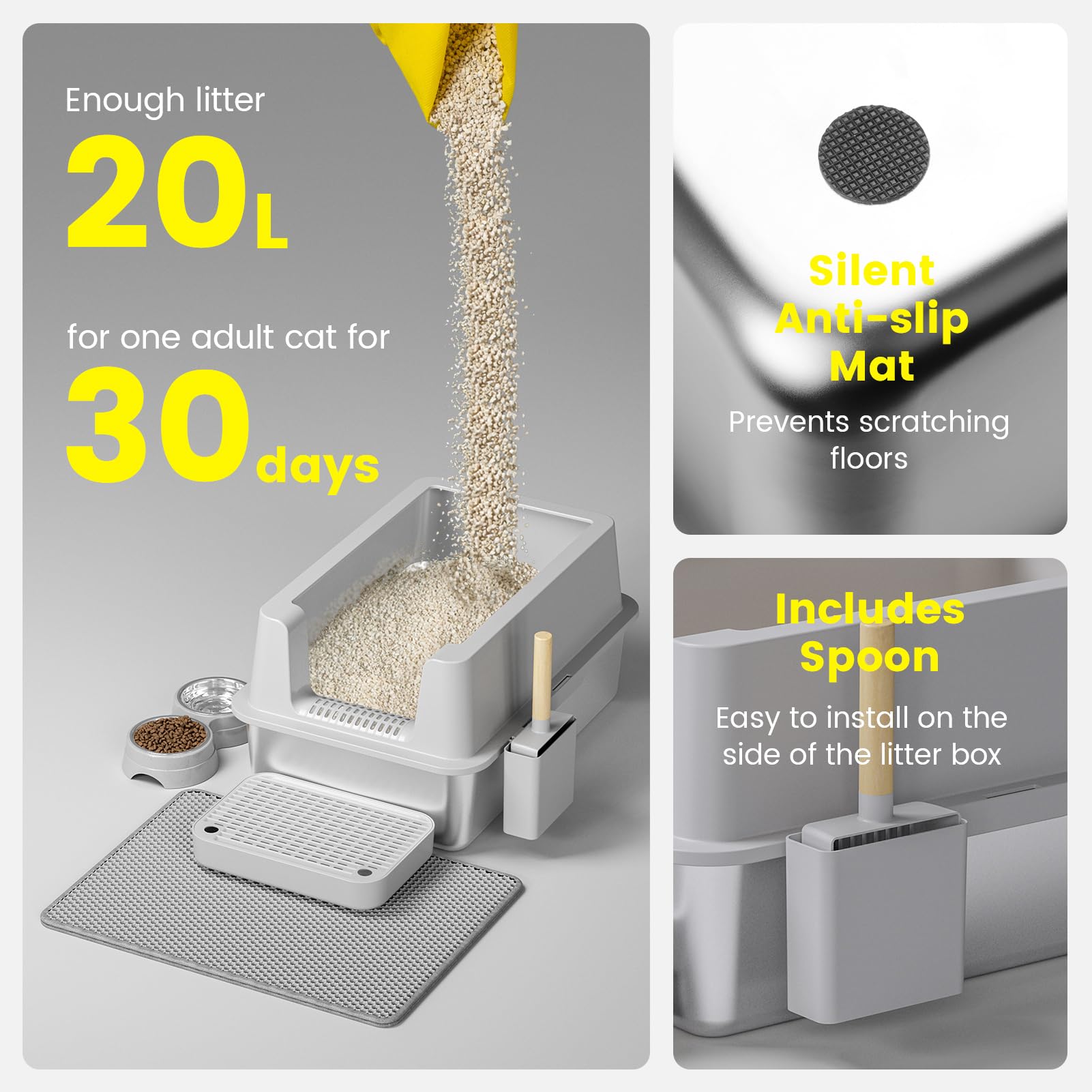 VNAKIO lid close-up highlights rust-free surface for easy cleaning.