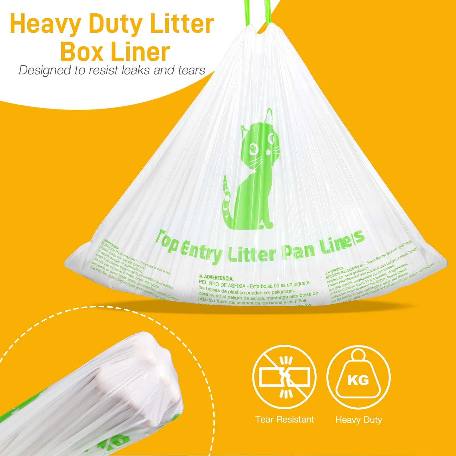 VoagLuk 50-count liner pack simplifies replacements and reduces frequent box cleaning.