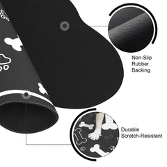 Voanos dog cat food mat absorbent surface soaks spills quickly, protecting floors.