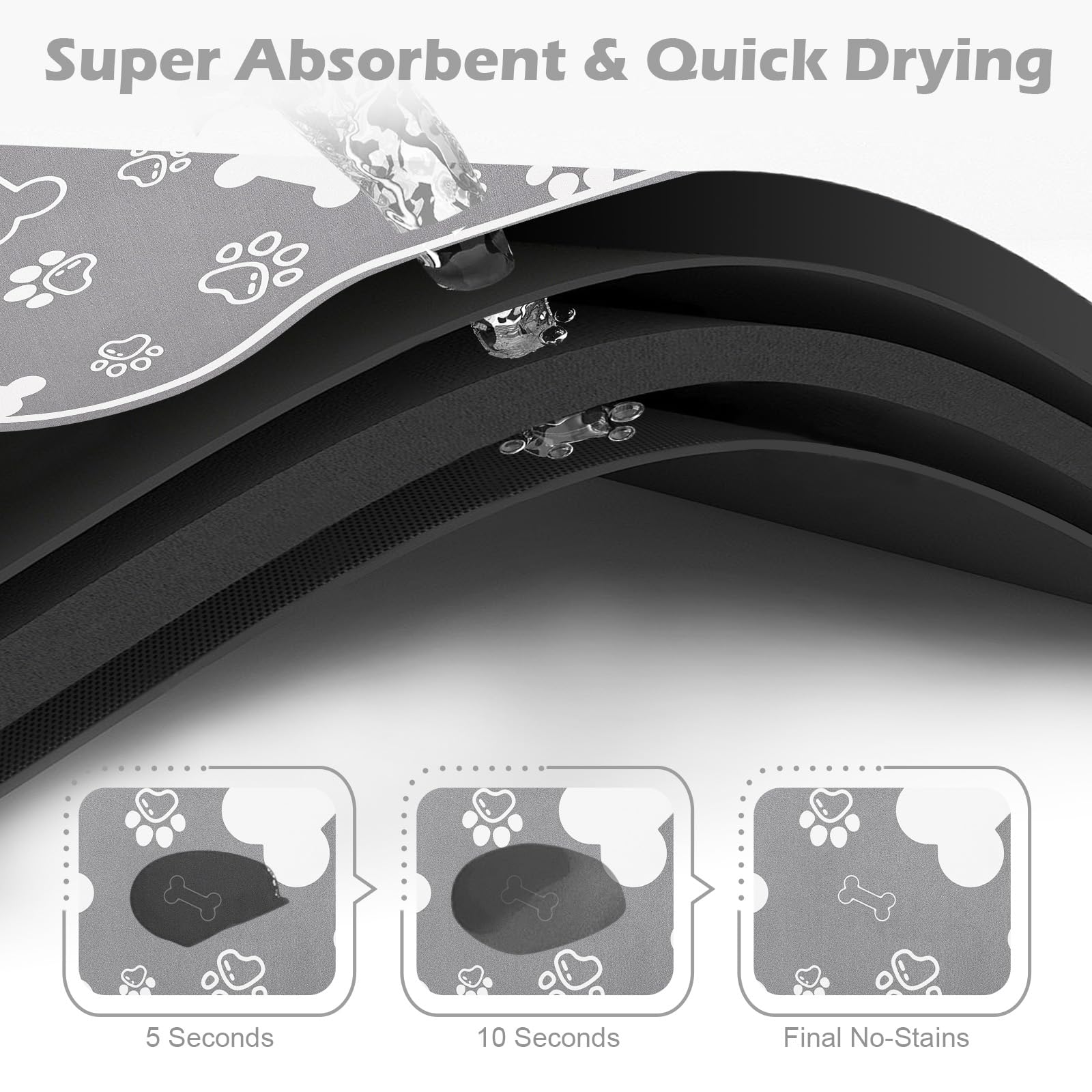 Voanos rubber non-slip back keeps mat in place during mealtime.