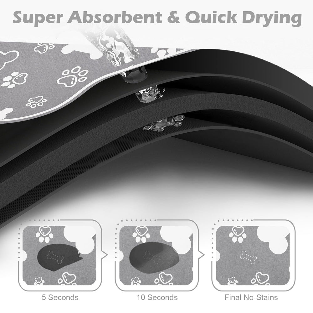 Voanos rubber non-slip back keeps mat in place during mealtime.