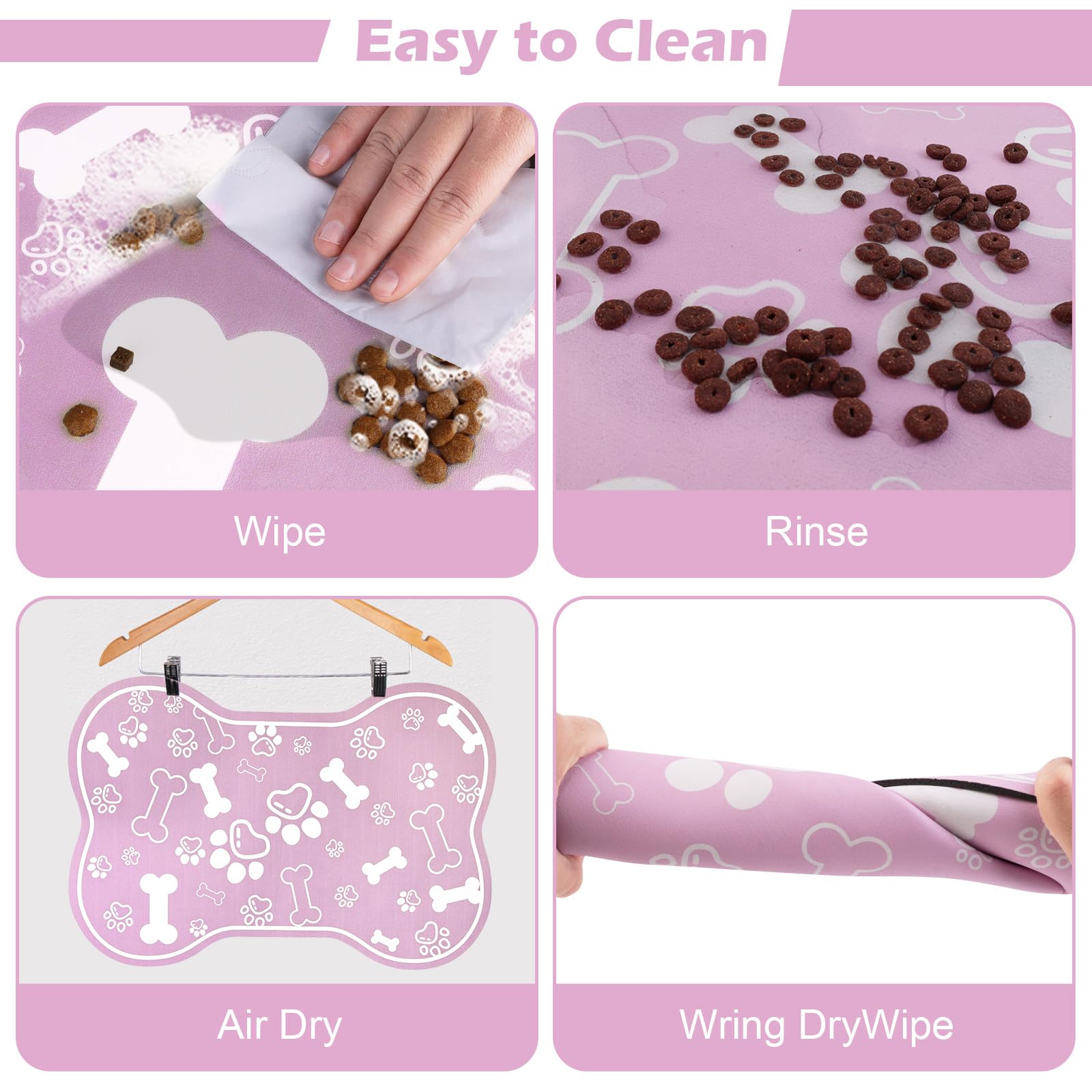Voanos dog cat mat easy to clean with damp cloth or machine wash.