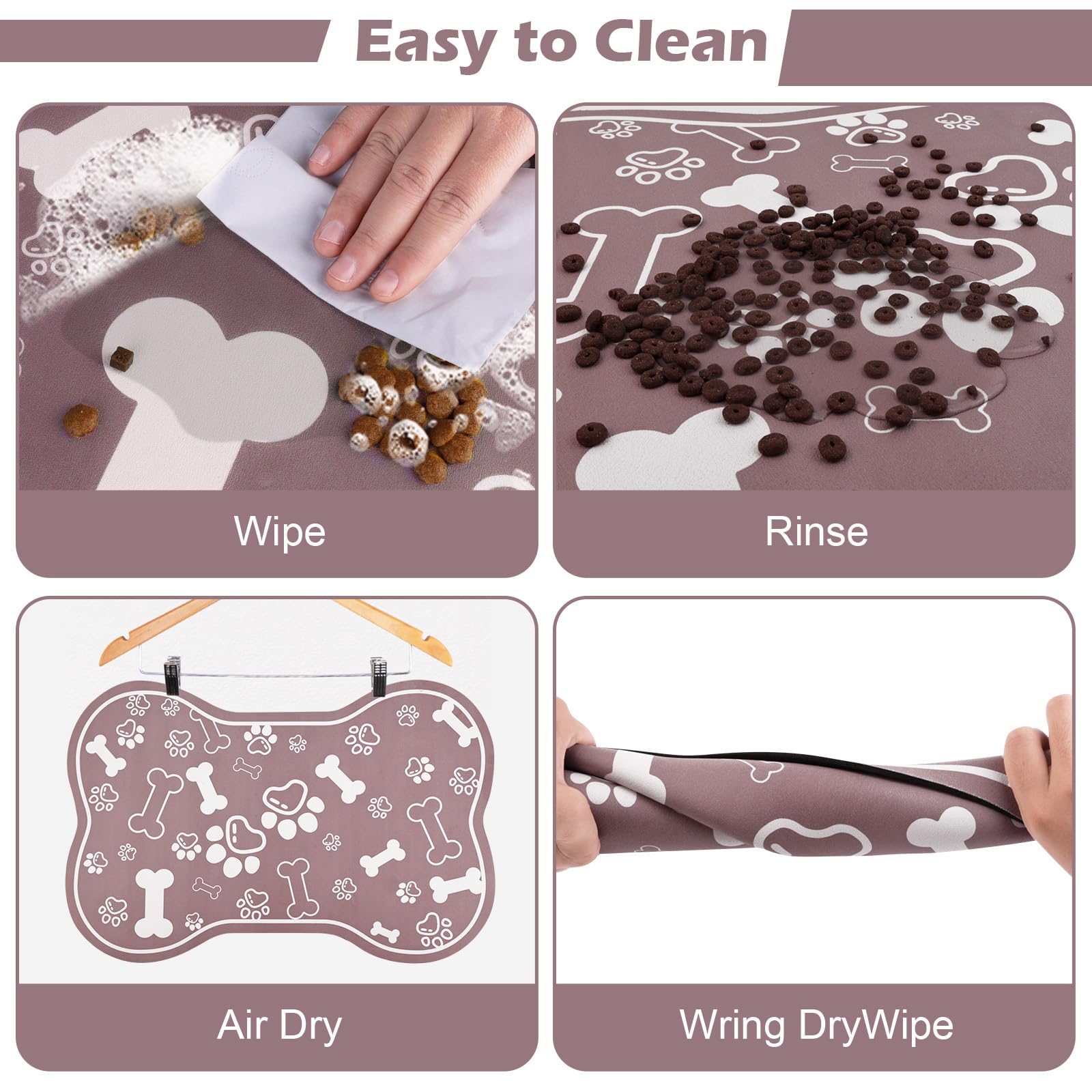 Voanos 17×29 mat is versatile for bowls, dispensers, and automatic feeders