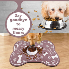 Voanos bone-pattern mat hides crumbs and is easy to clean after meals