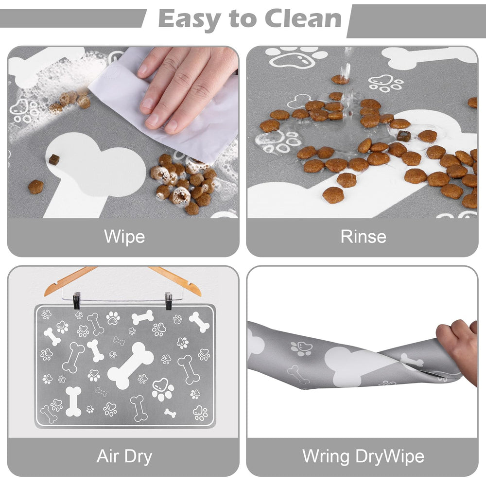Voanos absorbent mat dries quickly to minimize moisture after spills.