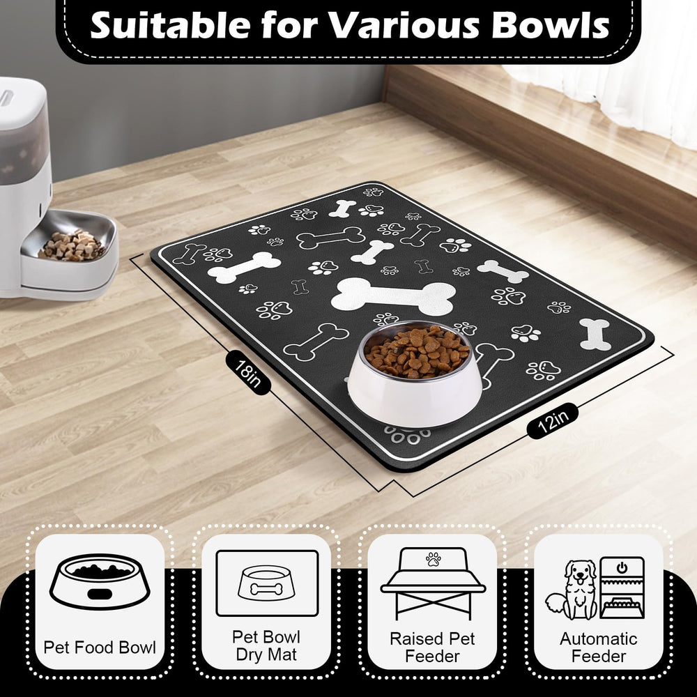 Voanos floor-protecting mat supports organized mealtime in homes with pets.