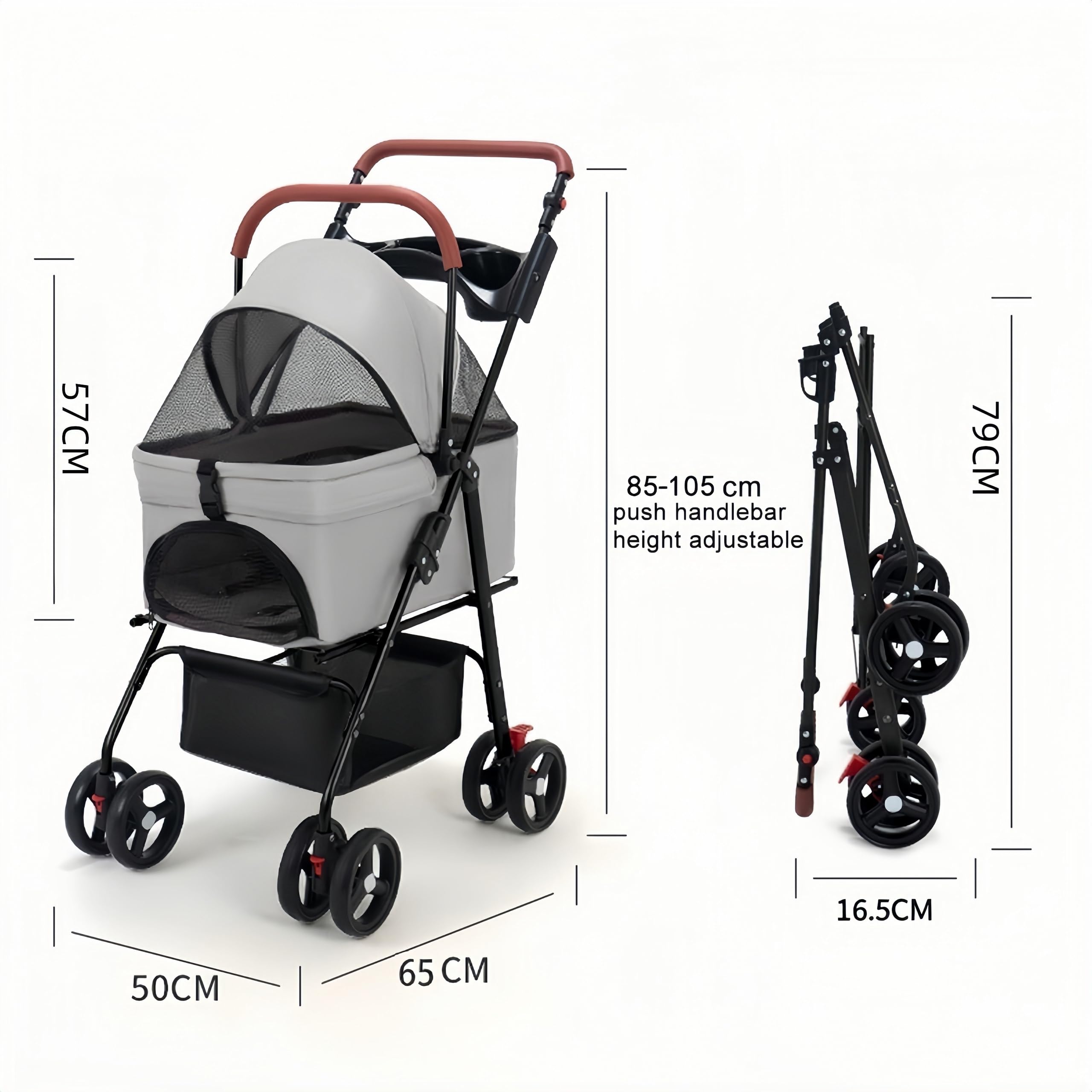 VOCRVSJY pet stroller wheel closeup highlights durable suspension for comfortable rides.