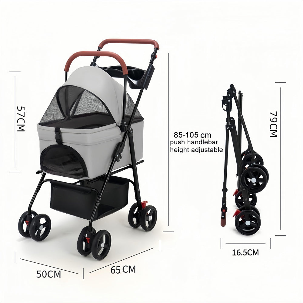 VOCRVSJY pet stroller wheel closeup highlights durable suspension for comfortable rides.