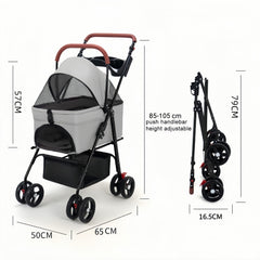 VOCRVSJY pet stroller wheel closeup highlights durable suspension for comfortable rides.