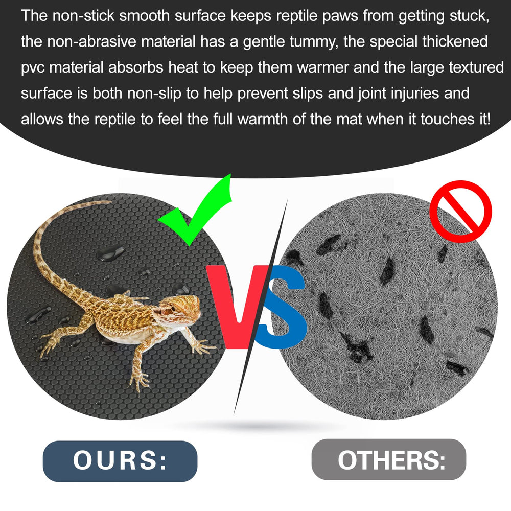 Vodolo bearded dragon tank carpet black color aids heat retention and cleaner terrarium appearance.