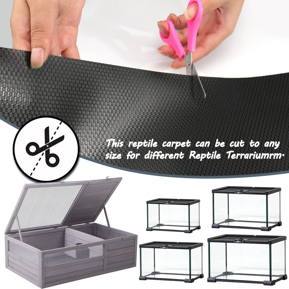 Vodolo bearded dragon tank carpet compatible with multiple reptiles, including geckos, lizards, and turtles.