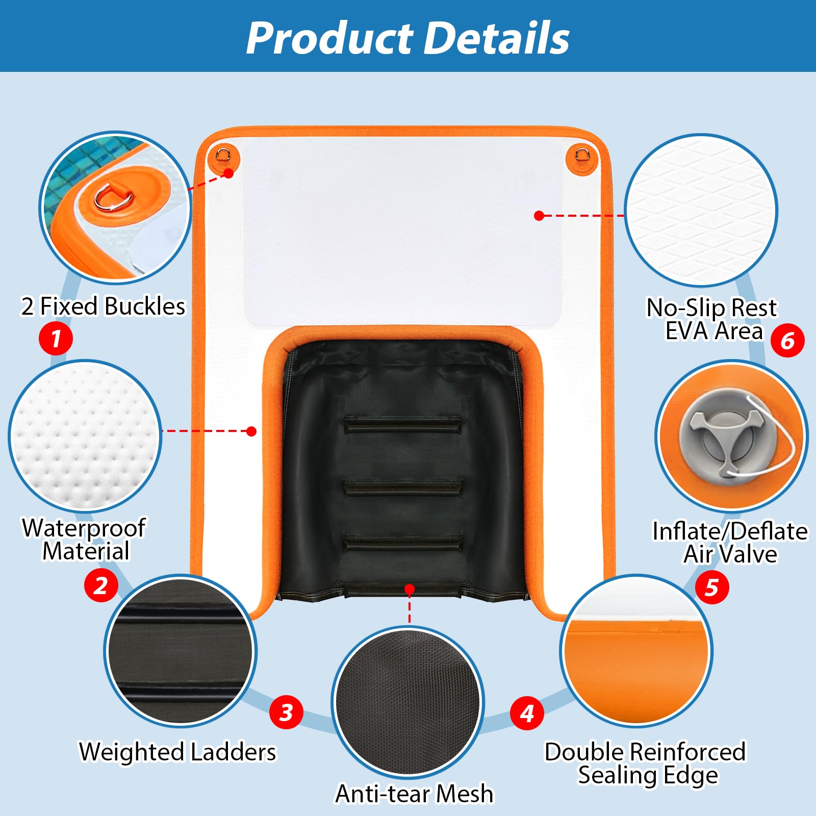 VOFiTNY dog pool ramp durable seams showcase reinforced construction for repeated use.