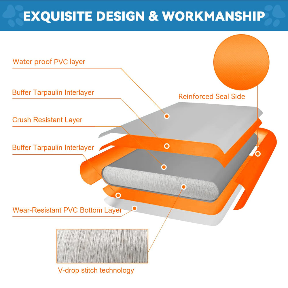 VOFiTNY dog pool ramp safety surface emphasizes secure grip during splashes.