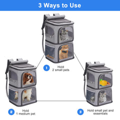 VOISTINO dual-cabin interior shows one or two pets by adjusting the divider.
