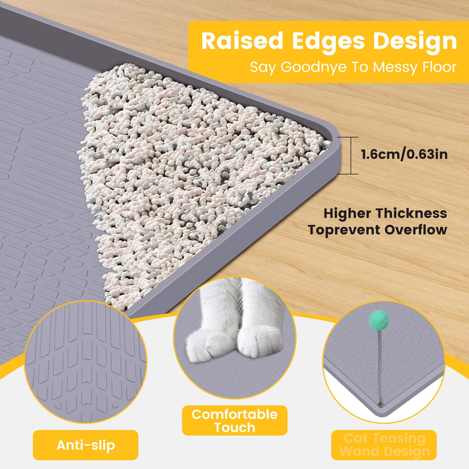 Vokolesd cat litter mat cleaning-ready surface demonstrates easy wipe or rinse maintenance.
