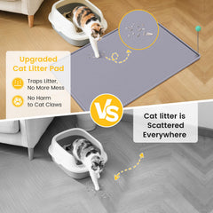 Vokolesd silicone cat litter mat texture closeup highlights raised grip for litter trapping.