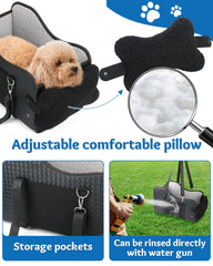 Vokvaktak dog car seat cushion details highlight plush teddy fleece and cooling fabric