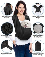 Vokvaktak dog sling adjustable shoulder straps give a custom fit for different heights.