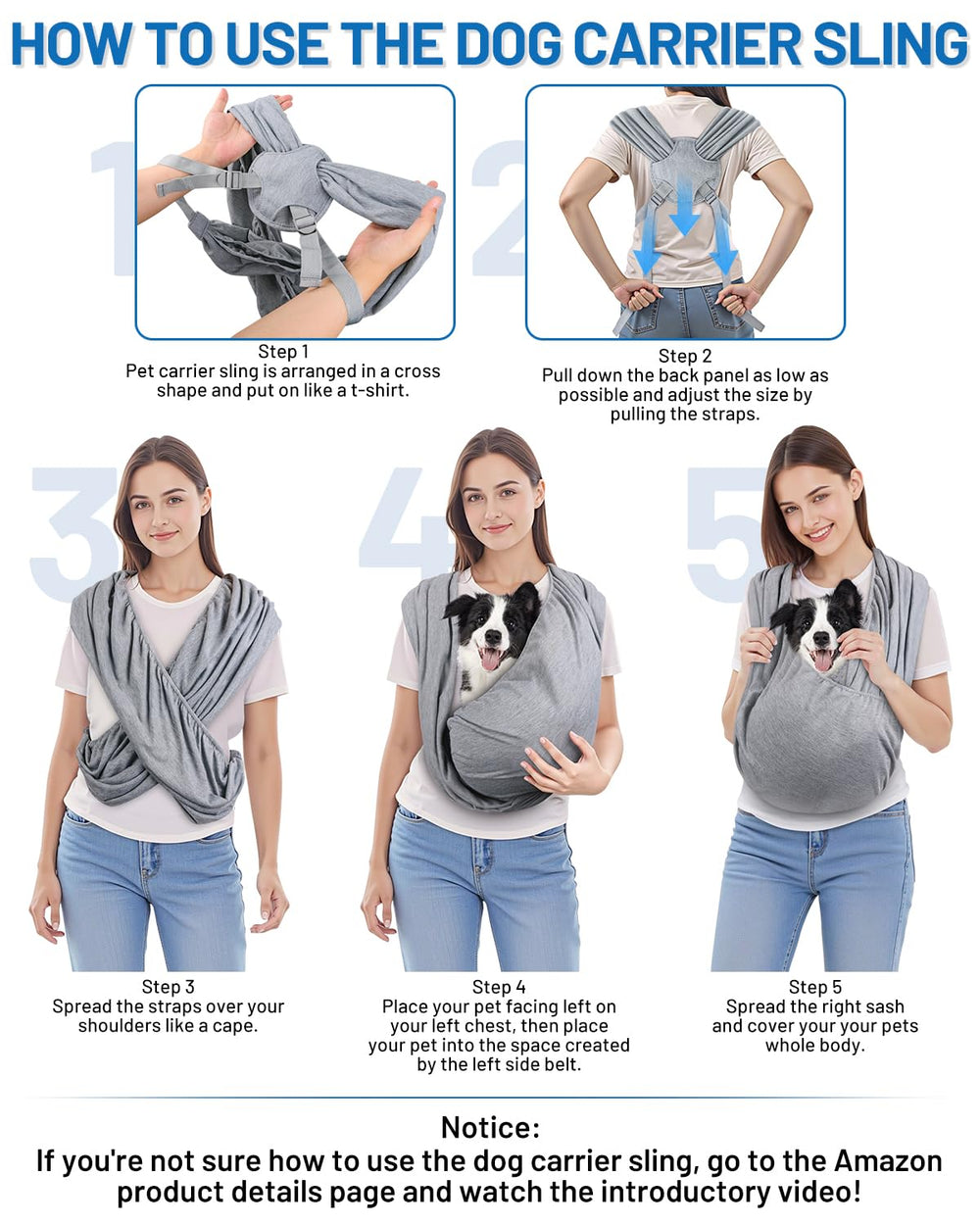 Vokvaktak dog sling travel-friendly setup for on-the-go hands-free use