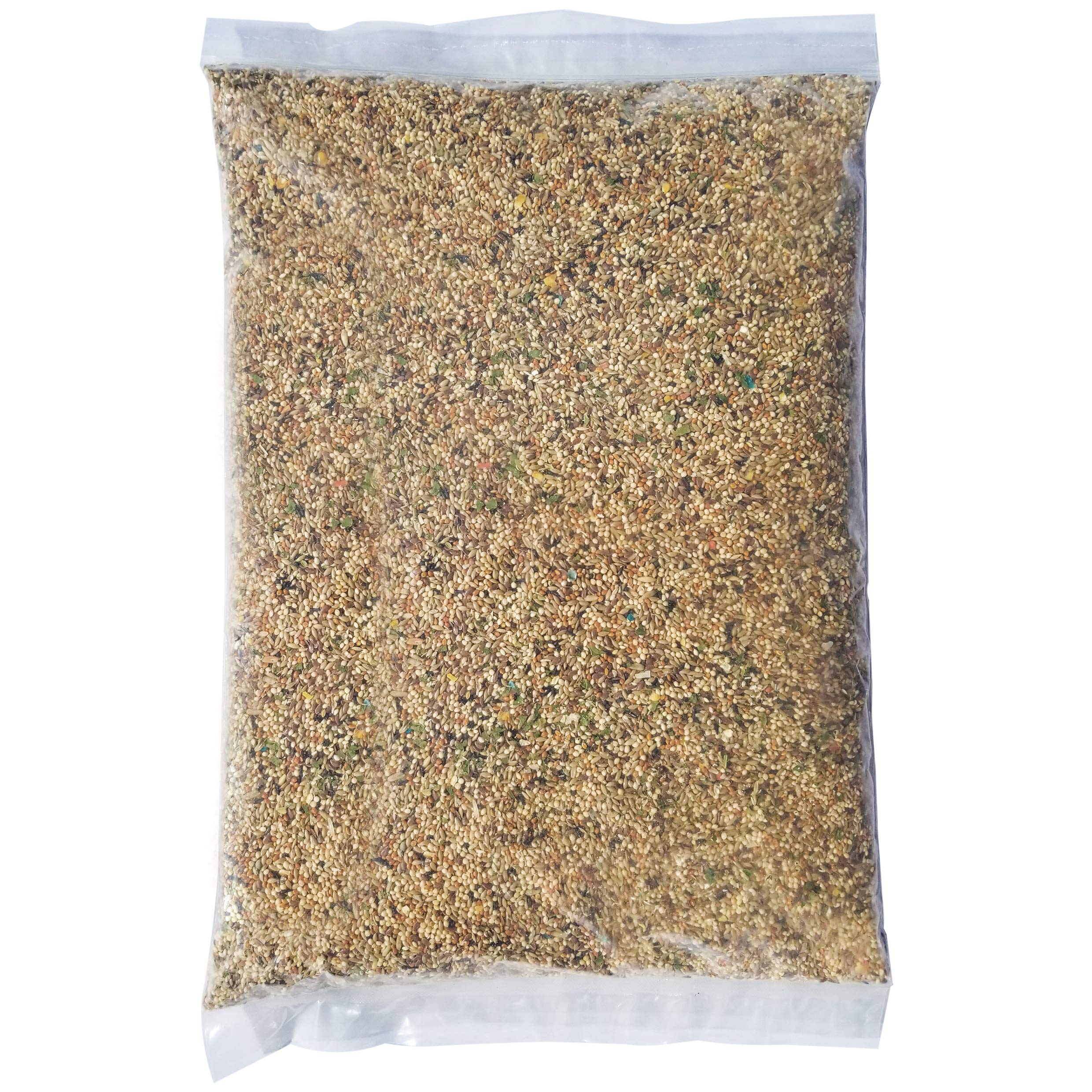 Volkman AS Super Parakeet Bird Food 8lb packaging close-up for easy feeding prep and variety.