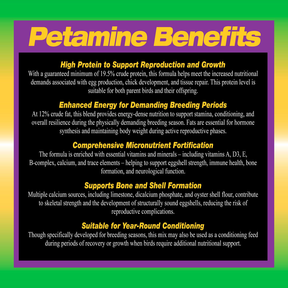 Volkman Petamine Breeder Formula 2lb eggs-shell closeup—helps promote strong eggshells for breeding.