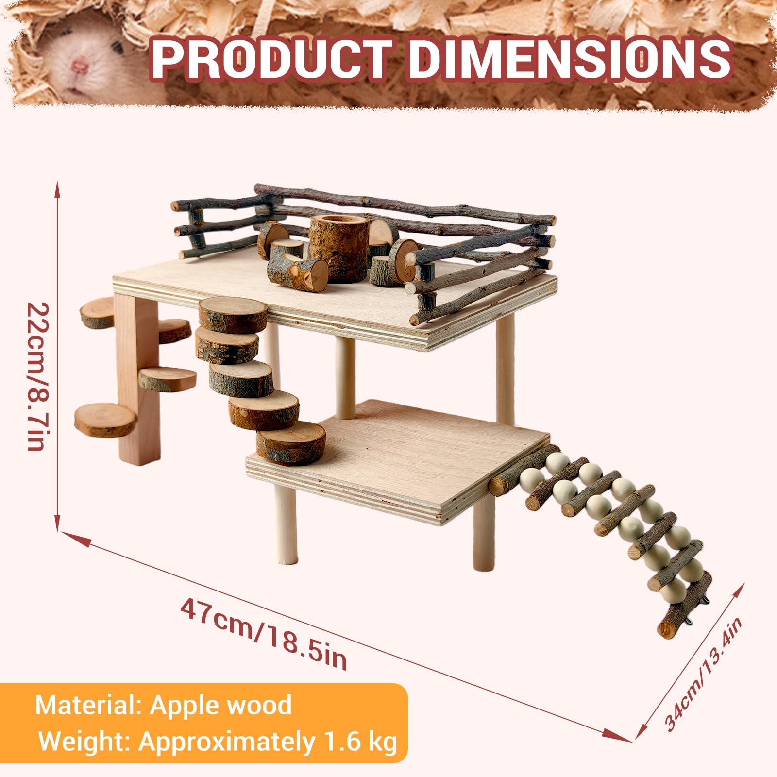 VolksRose compact hamster toy set sits neatly on desk or shelf for space-saving fun.