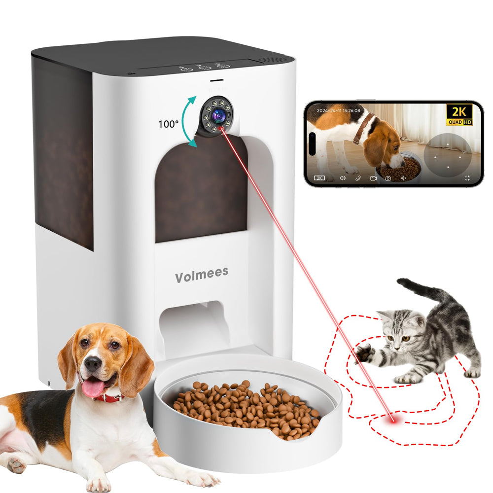 Volmees automatic cat feeder front view for home use and scheduling