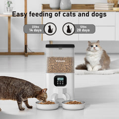 Voluas 6L timed cat feeder with memory helps maintain regular feeding when busy.