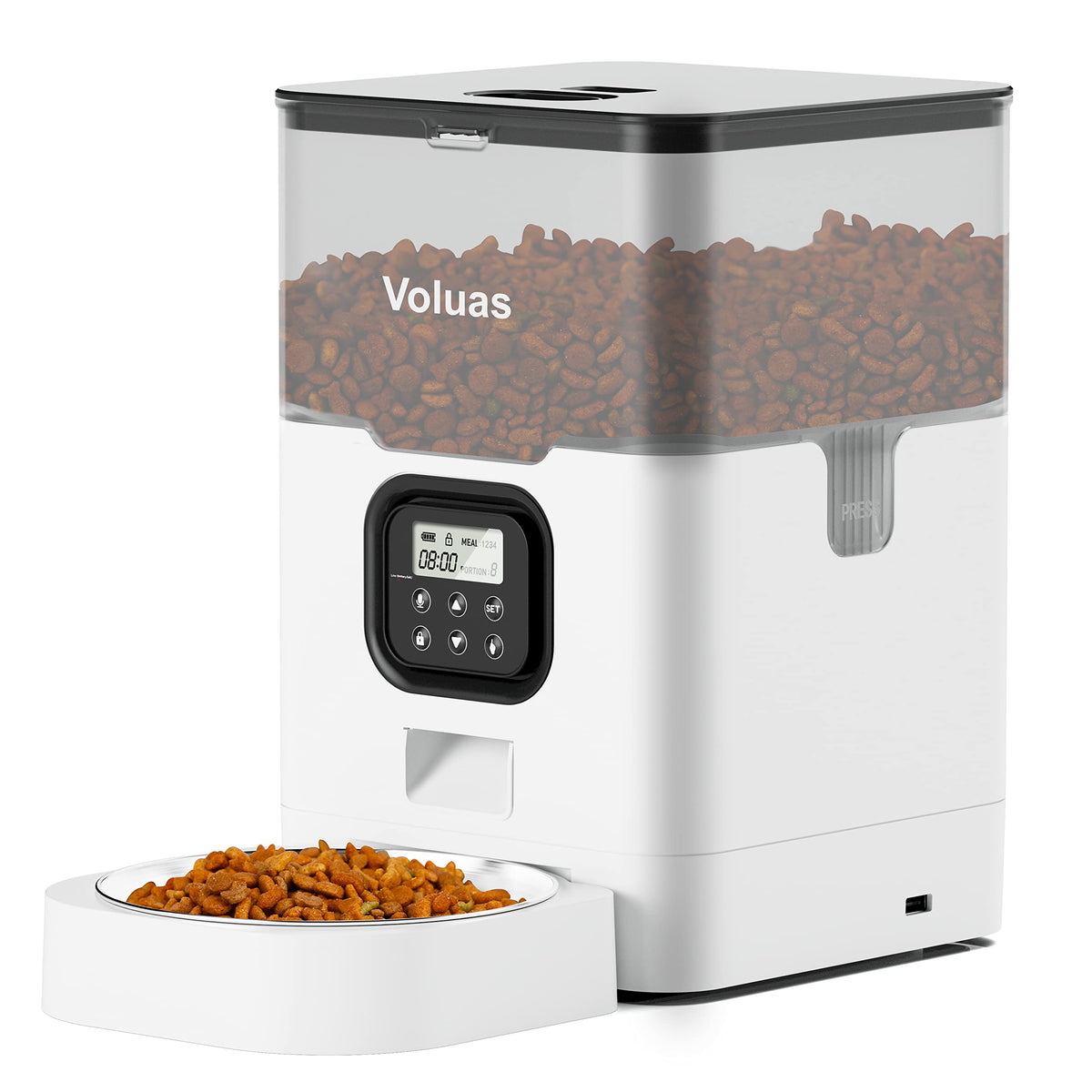 Voluas Automatic Cat Feeder front view for reliable daily feeding.