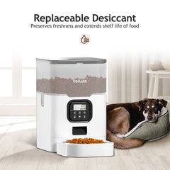 Voluas Cat Feeder portion-control feature aids customized feeding portions.