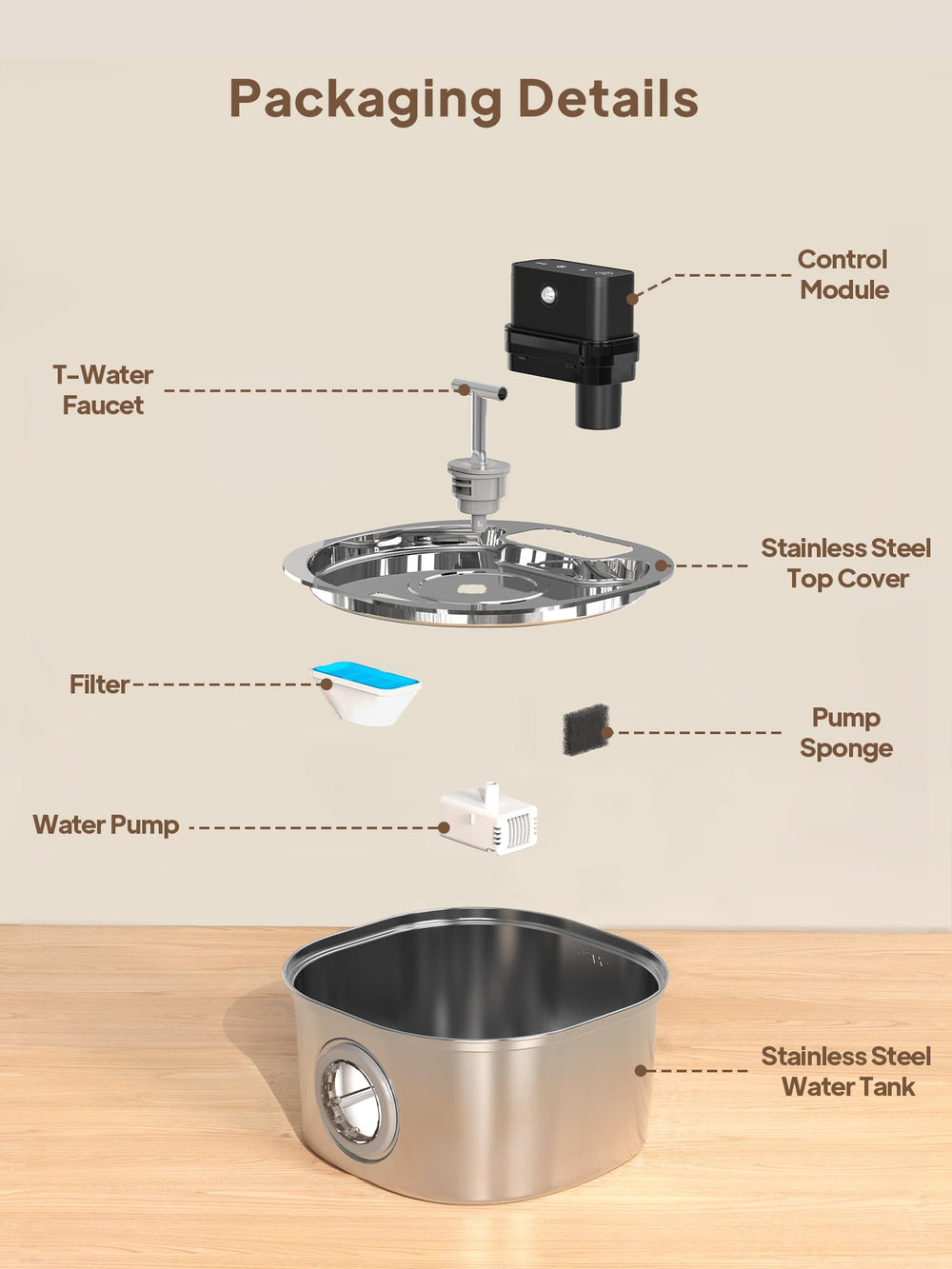 Voluas BPA-free stainless steel ensures safe drinking water.