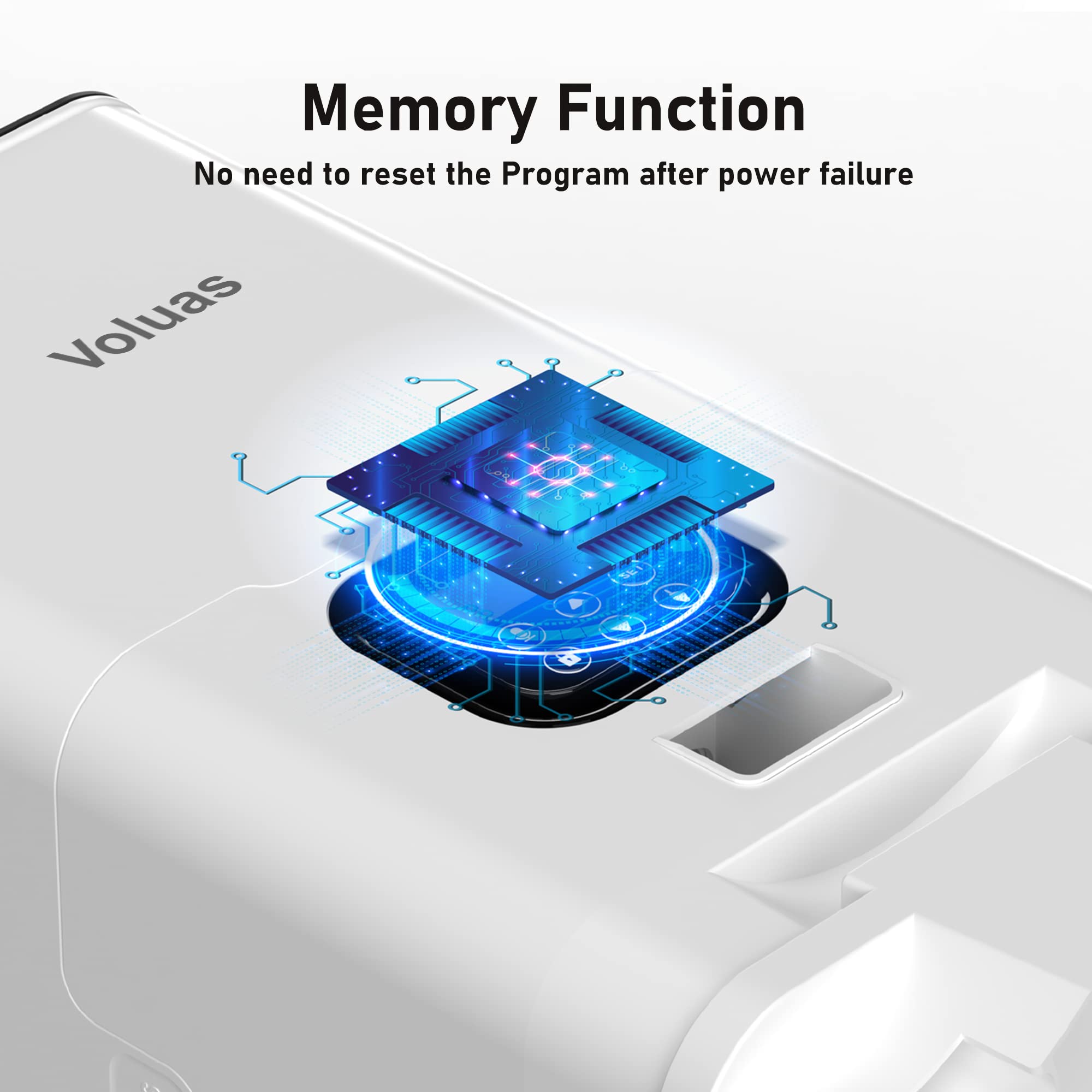 Voluas memory function display indicating programmed meal times