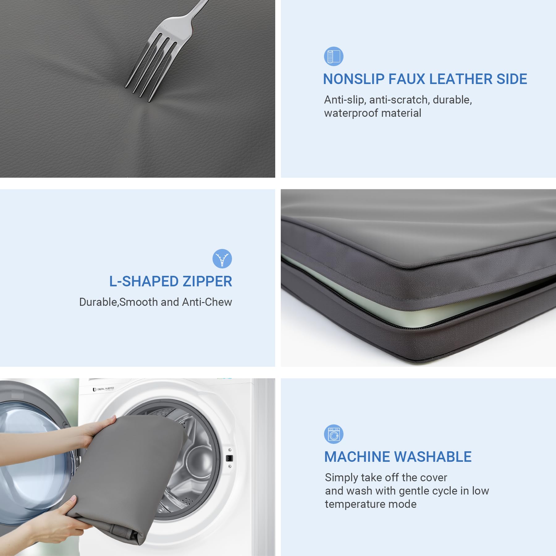 Vonabem Durable non-slip leather keeps the bed in place during active pets.