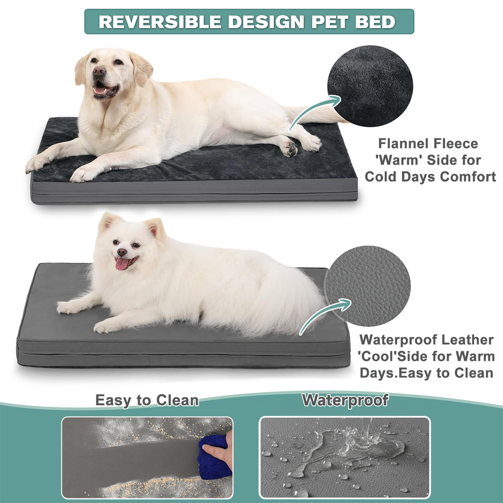 Vonabem orthopedic dog bed with egg crate foam for joint comfort.