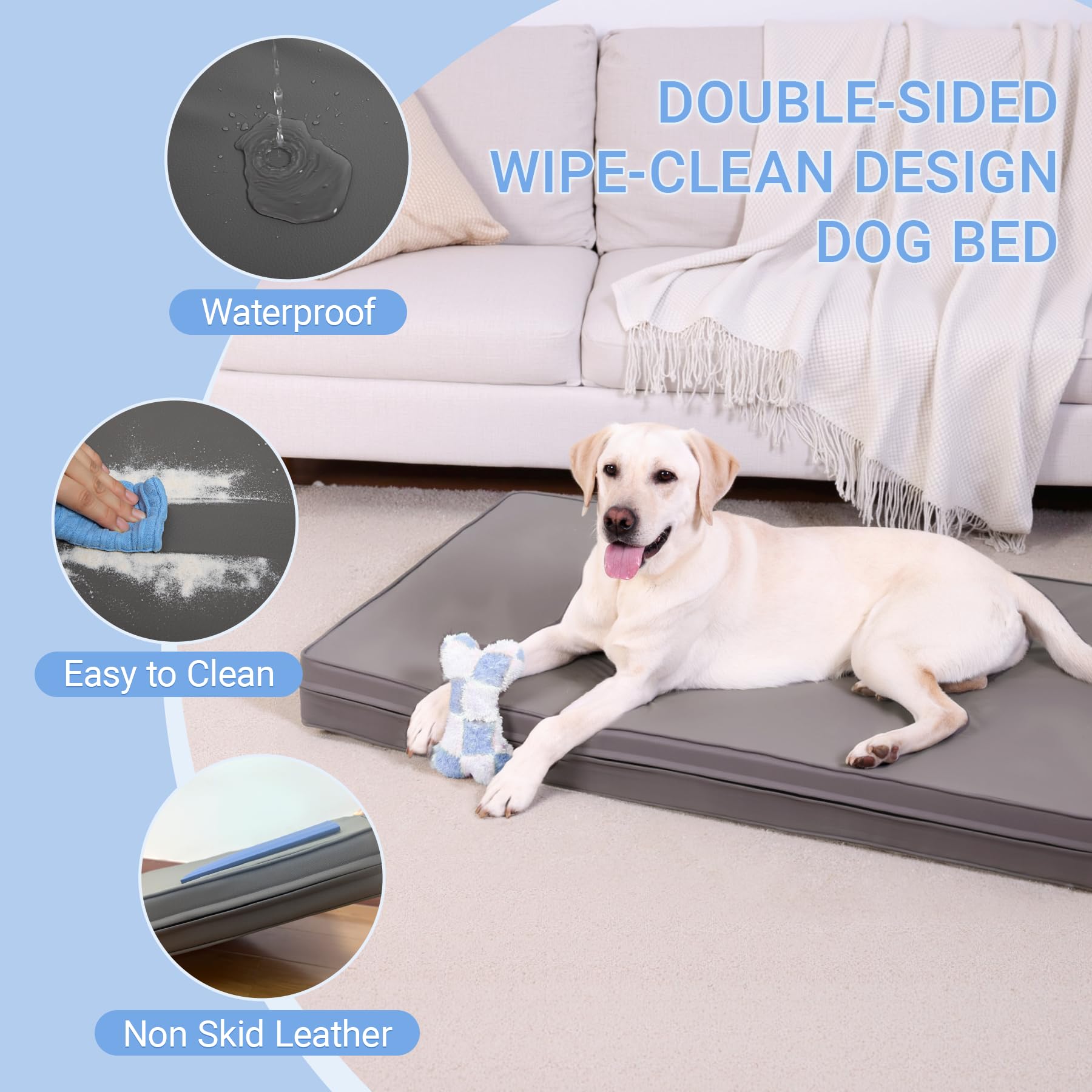 Vonabem Orthopedic Dog Bed provides egg crate foam for spine and joints support.