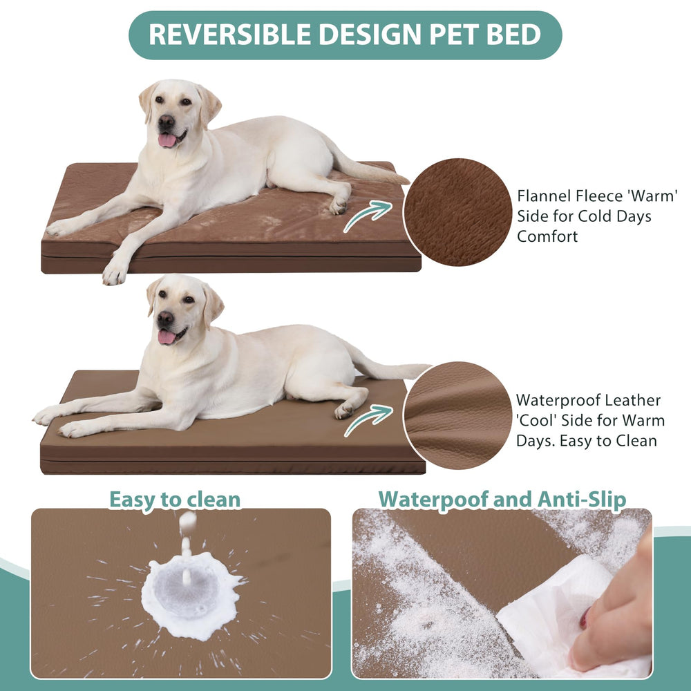 Vonabem orthopedic egg-crate foam supports spine for elderly dogs.