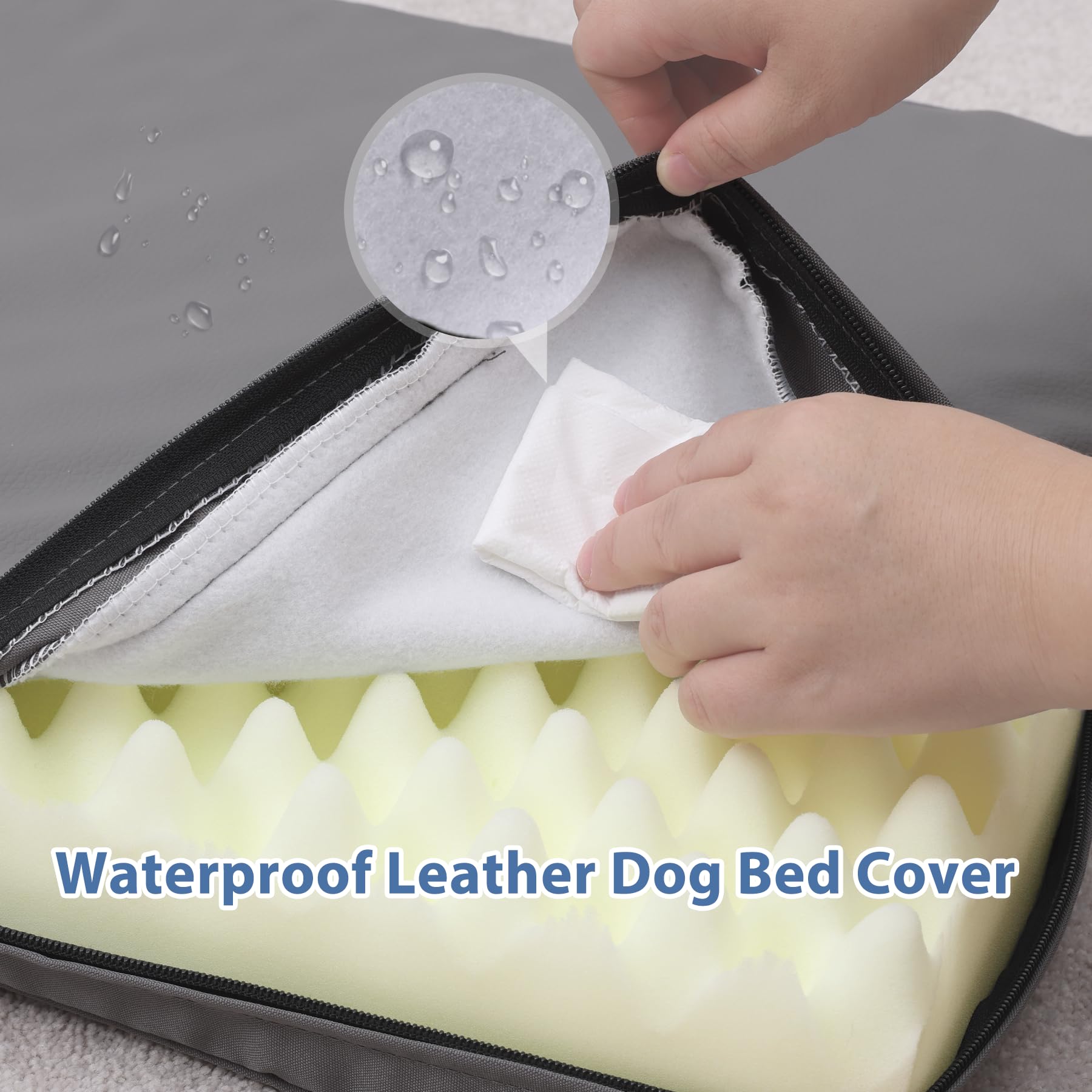 Vonabem Waterproof Dog Bed foam support for dogs up to 35 lbs