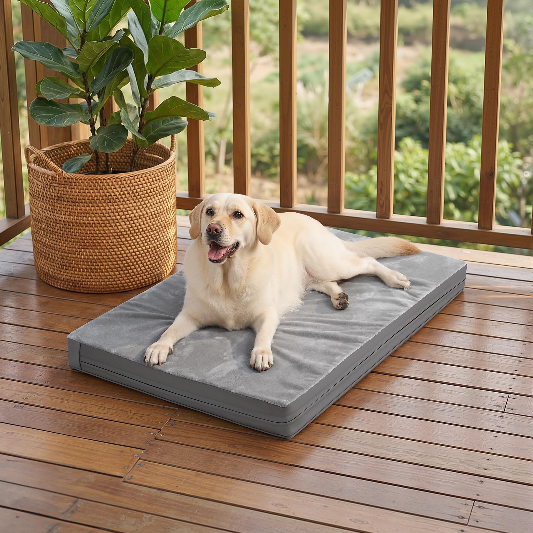 Vonabem waterproof XL dog bed kennel use—perfect for crates and travel