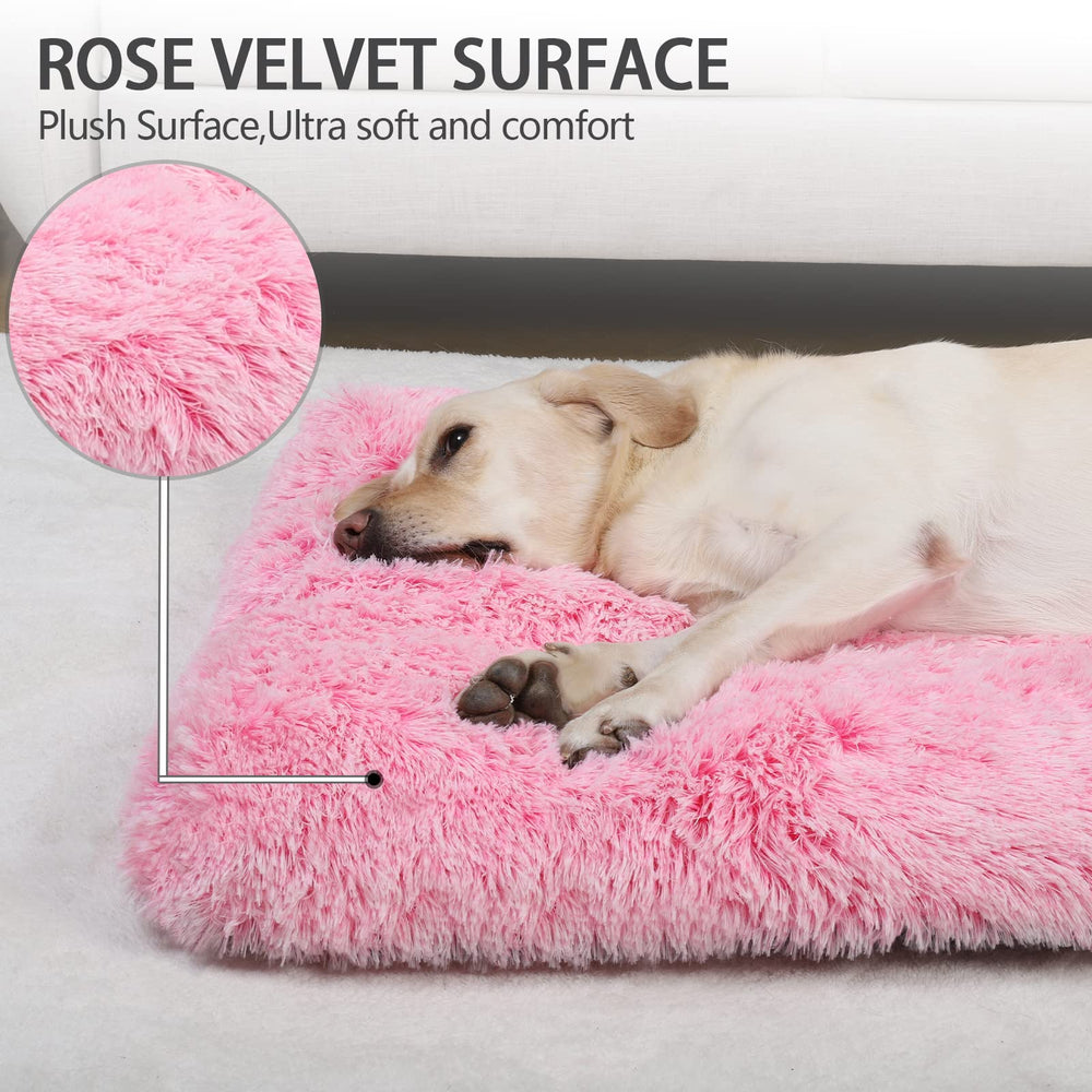 Vonabem XL dog bed close-up shows soft plush fabric for comfort