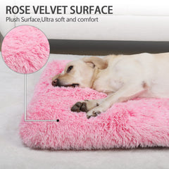 Vonabem XL dog bed close-up shows soft plush fabric for comfort