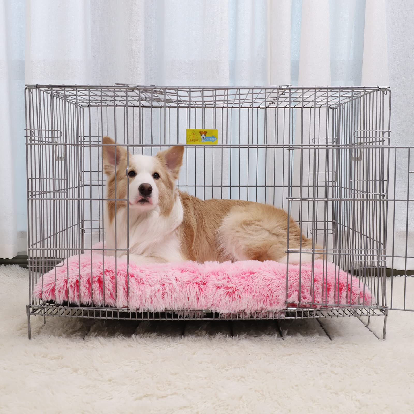 Vonabem XL dog bed inside crate showing snug fit for 42 inch crates